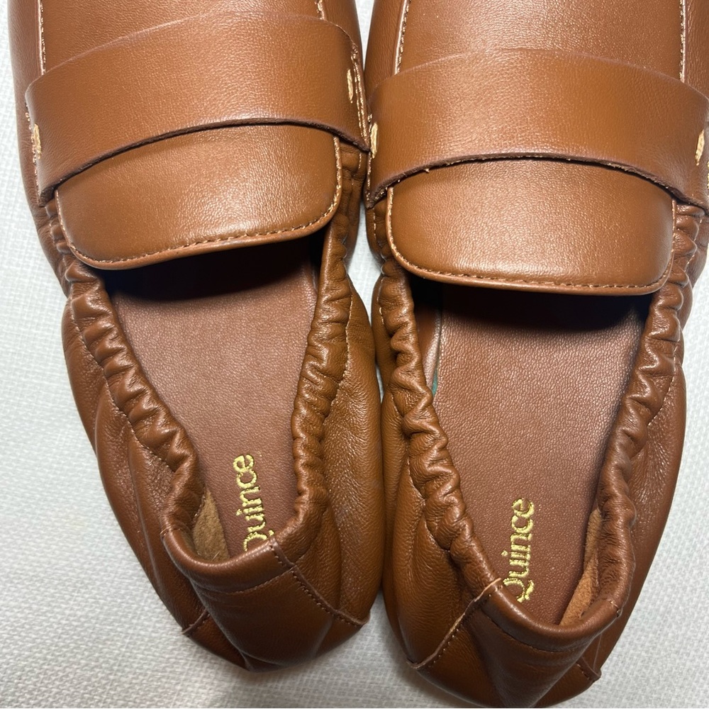 Quince Italian Leather Soft Loafer Ballet Flats Shoes Cognac Brown Prep Womens 7 - Picture 7 of 11